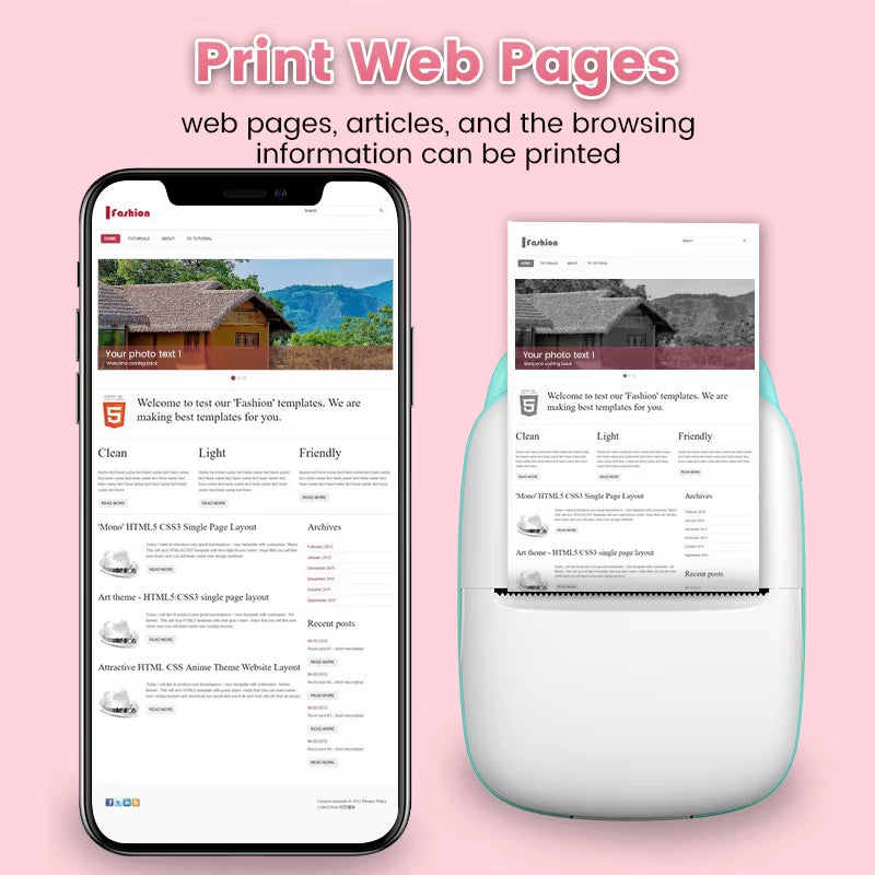 Mini Printer Thermal Printer Inkless Bluetooth Wireless Portable Pocket Self-Adhesive Label Printer for Sticker Lable Maker